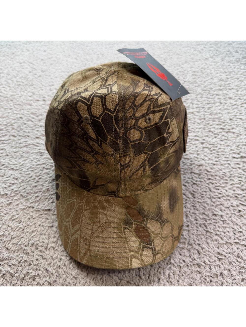 Kryptek Camouflage Tactical Hat Strapback Hunting Camo Cap USA Flag Patch NWT
